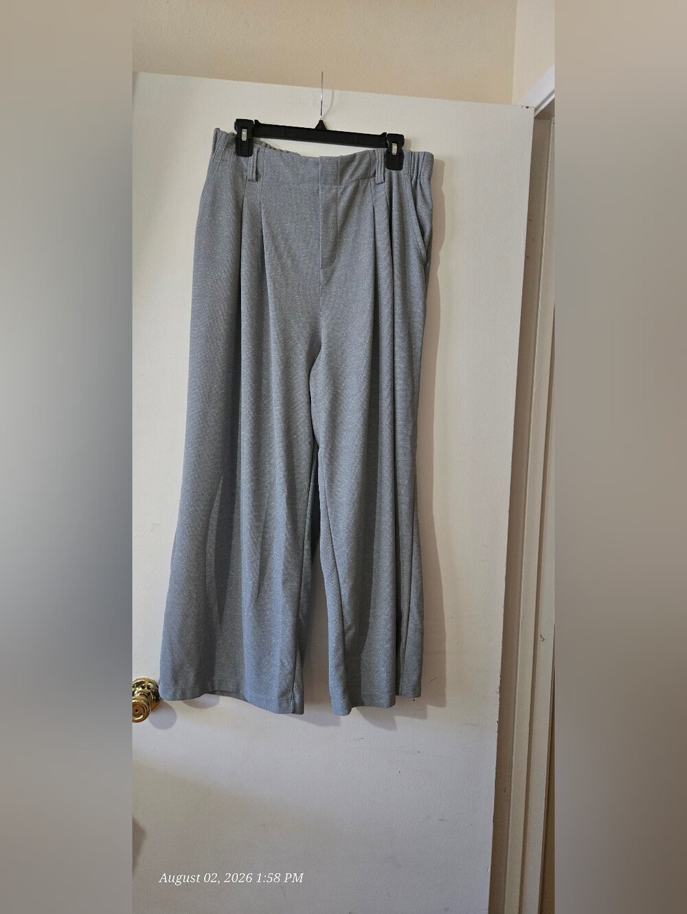 HALARA Light Gray High Waisted Work Pants with Wide Legs